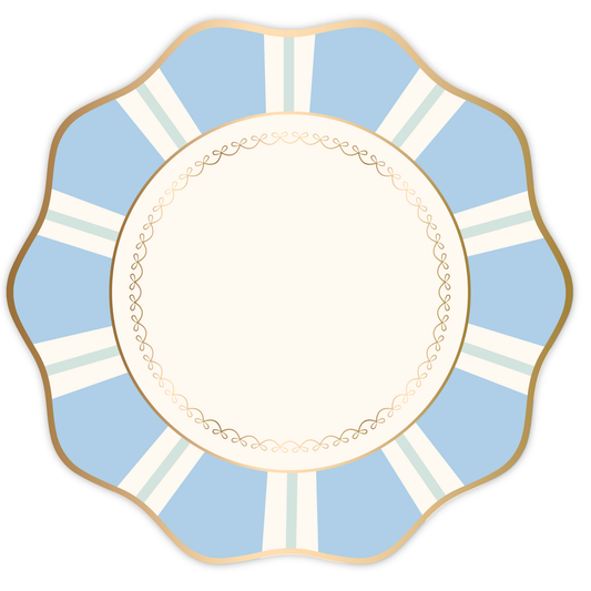 SKY BLUE REGENCY STRIPE DINNER PLATES