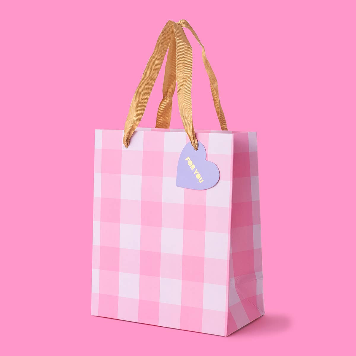 Gift Bags - Pink Gingham - Assorted Sizes to Choose From