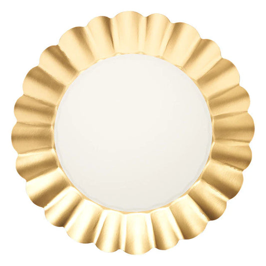 DINNER PLATE GOLD & WHITE/8 PKG
