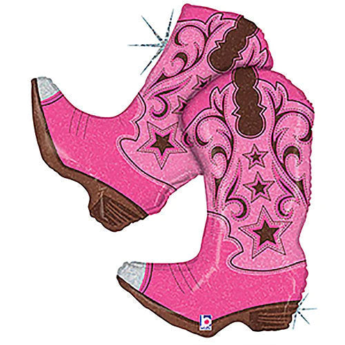 36” Pink & Brown Cowboy Boots