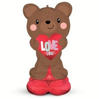 Airloonz Satin Brown Love Bear