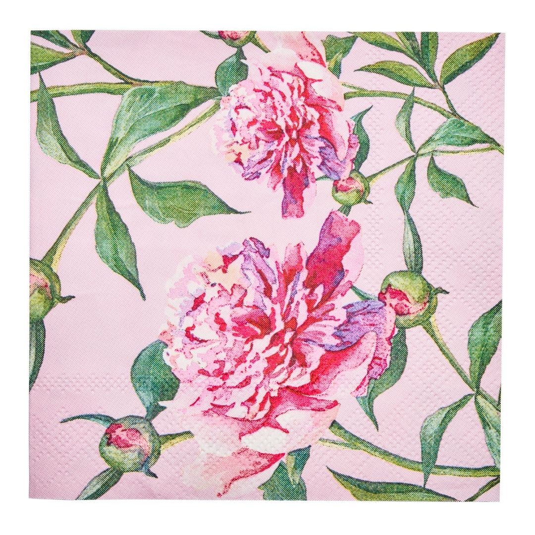 Cocktail Napkin Pink Peonies- 20pkg