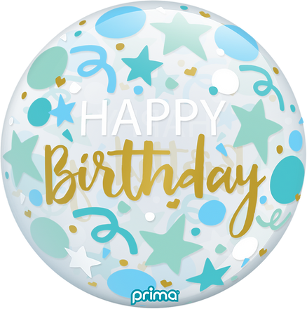 Blue Stars Happy Birthday Sphere