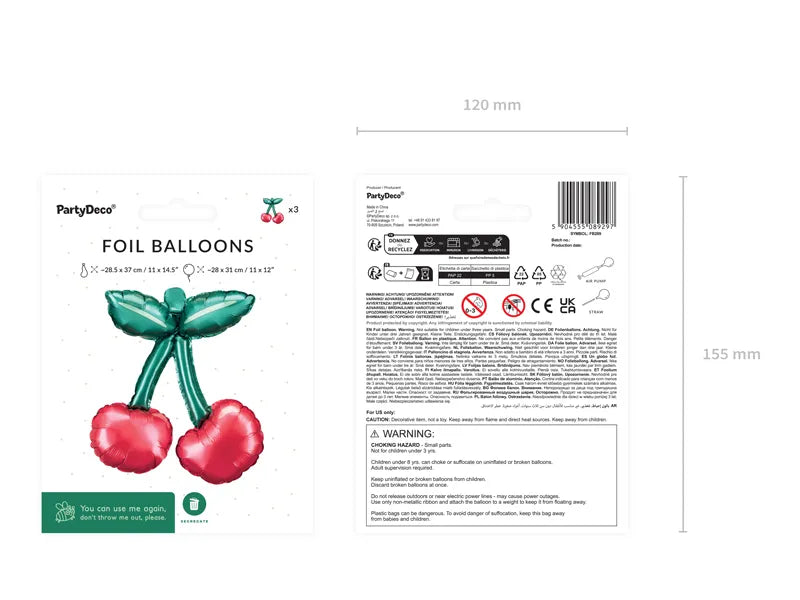 Foil Balloon Cherries for Garlands
