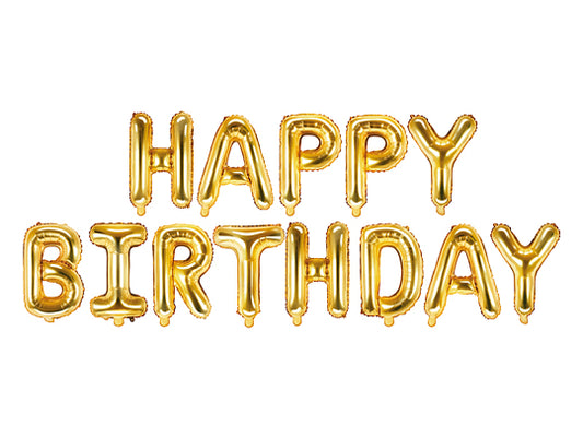 Happy Birthday Gold Foil Balloons