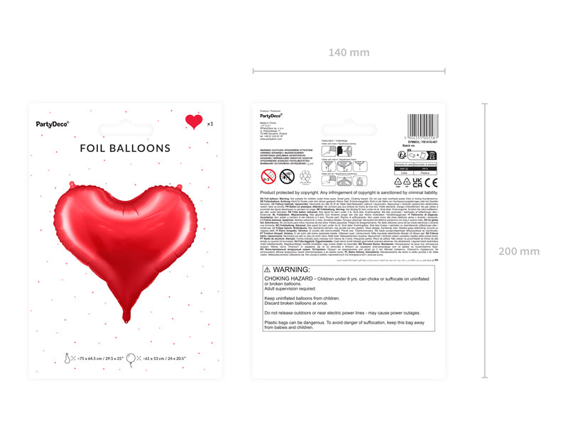 Heart Foil Balloon-Red