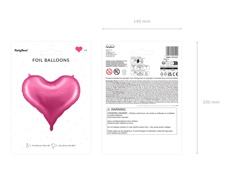 Heart Foil Balloon-Pink