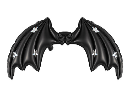 Foil Balloon Bat Wings- Black Matte with Stars