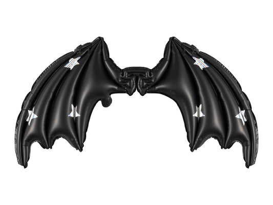 Foil Balloon Bat Wings- Black Matte with Stars