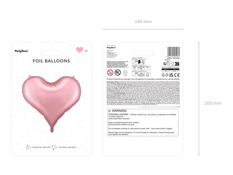 Heart Foil Balloon-Light Pink