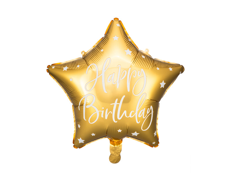 Happy Birthday Gold Star Balloon