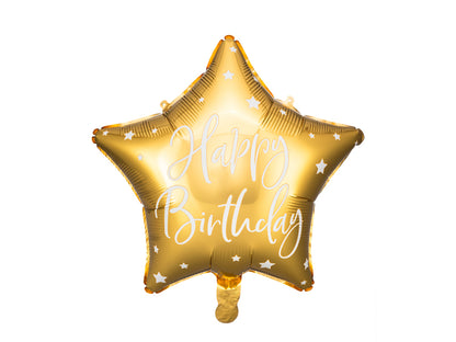 Happy Birthday Gold Star Balloon