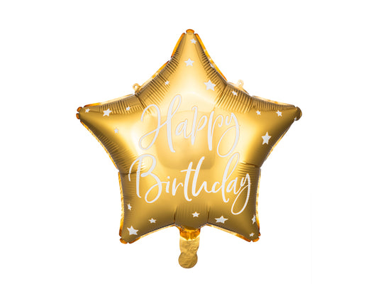 Happy Birthday Gold Star Balloon