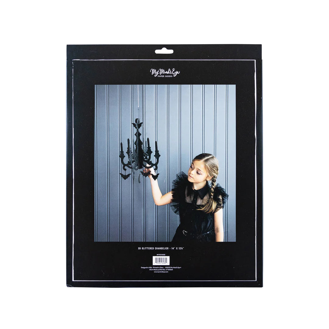 MYSTICAL BLACK GLITTERED HANGING CHANDELIER