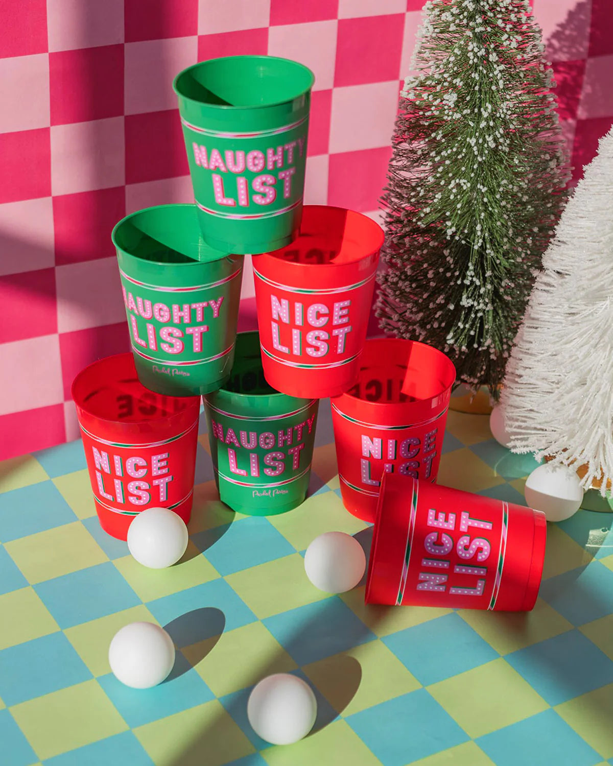 Naughty VS Nice Holiday Party Pong Set