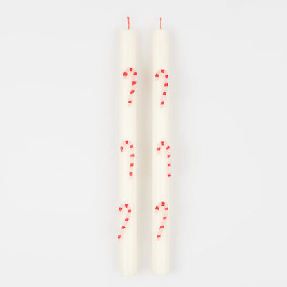 Candy Cane Table Candles (x 2)