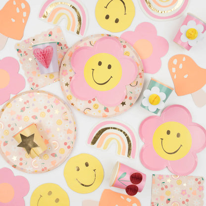 Happy Face Icons Dinner Plates (x 8)