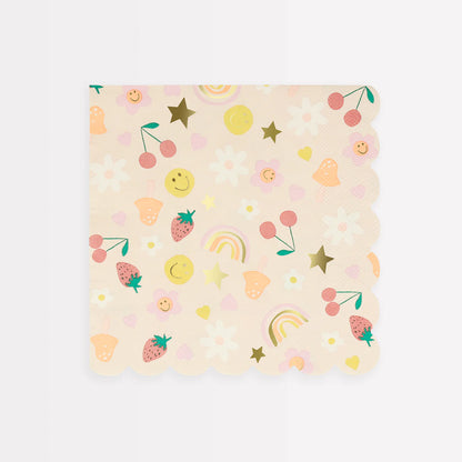 Happy Face Icons Large Napkins (x 16)