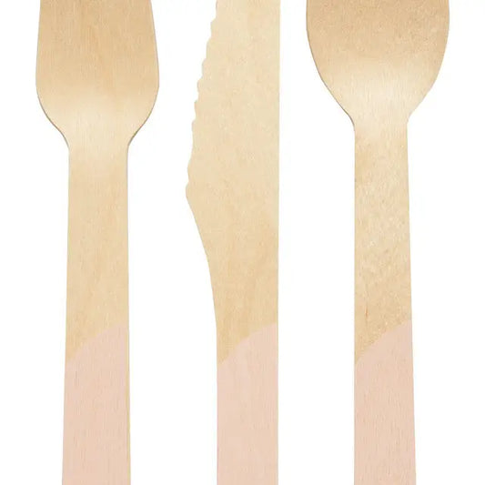 Wood Cutlery Blush/24 Pkg