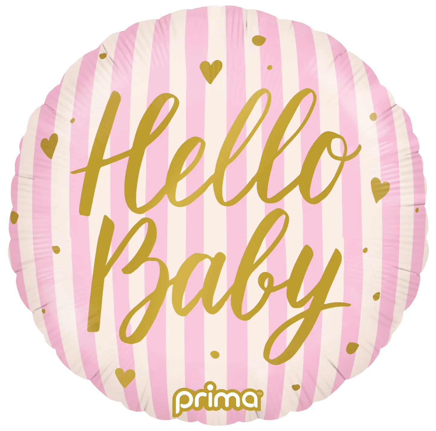18” Round Hello Baby Pink Stripes
