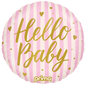 18” Round Hello Baby Pink Stripes