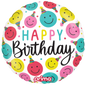 18” Round Birthday Happy Faces