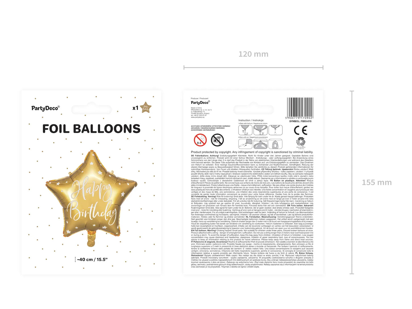 Happy Birthday Gold Star Balloon