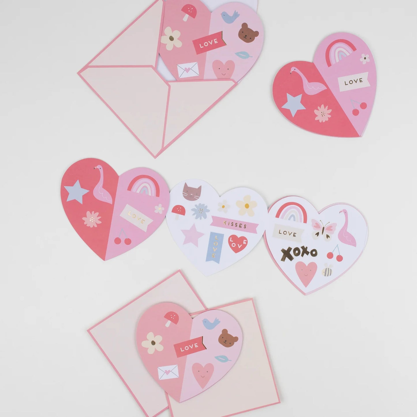 Heart Concertina Valentine Cards & Stickers