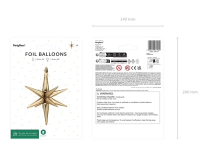 3D Foil Balloon Star Gold