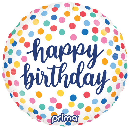 18” Round Happy Birthday Confetti