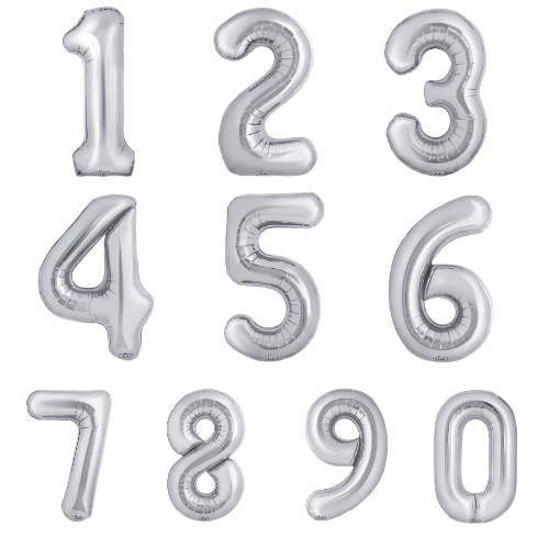 Prima 34" Silver Foil Balloon Number