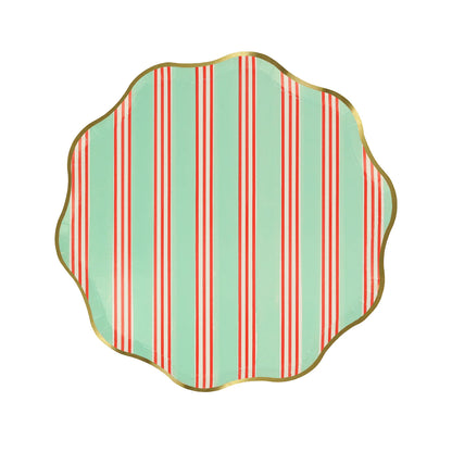 Festive Stripe Side Plates (x 8)