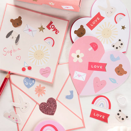 Heart Concertina Valentine Cards & Stickers