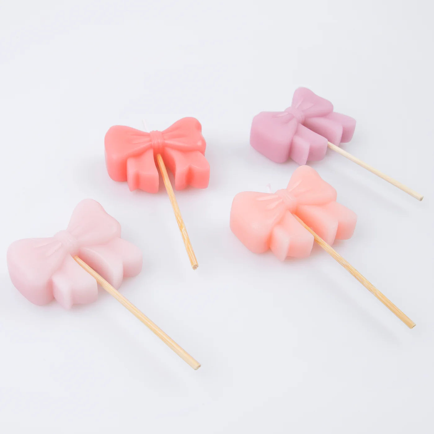 Pink Bow Candles (x4)