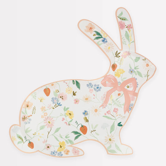 Elegant Floral Bunny Shaped Plates