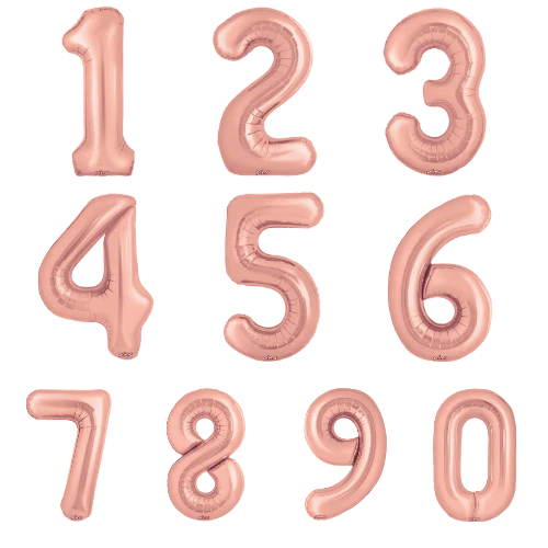 34" Rose Gold Foil Balloon Number - Prima