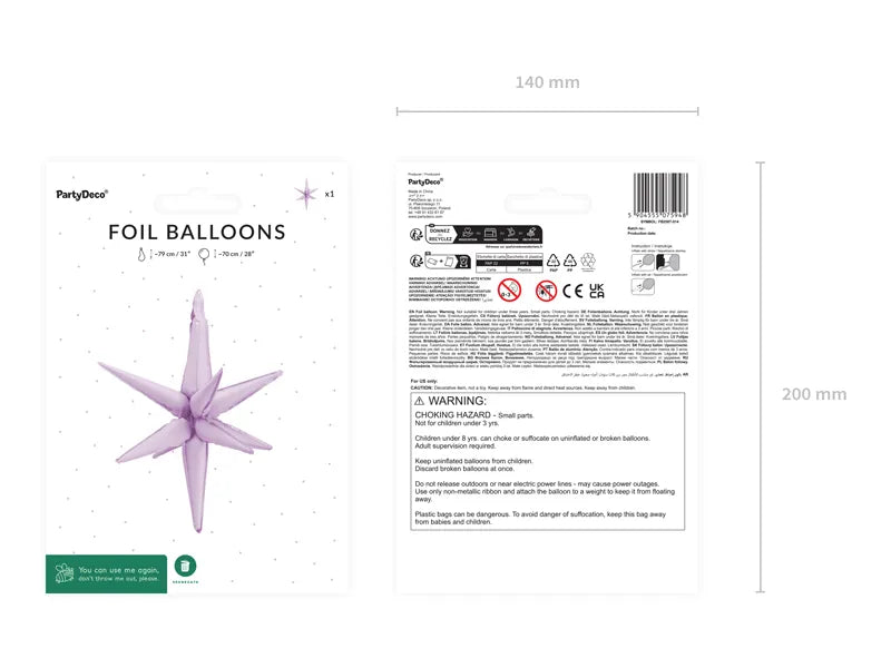 3D Foil Balloon Star Purple