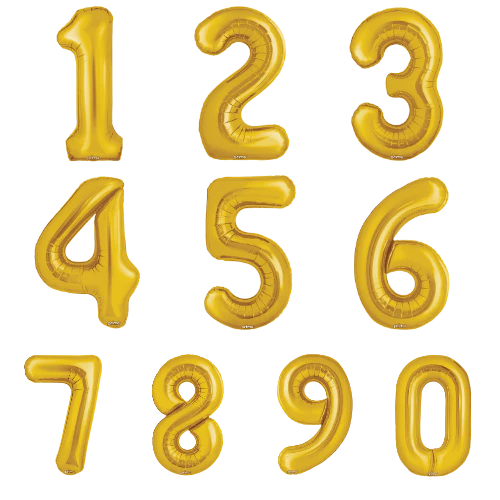 34" Gold Foil Balloon Number - Prima
