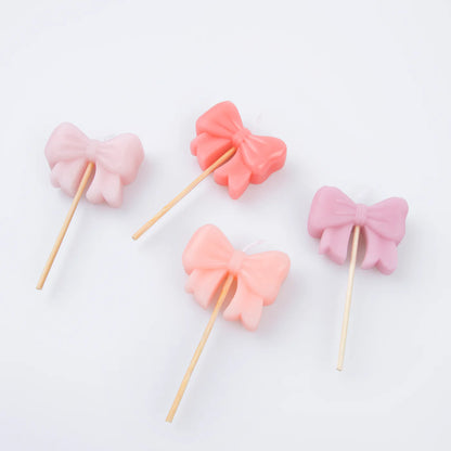 Pink Bow Candles (x4)