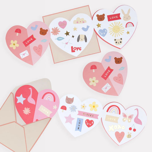 Heart Concertina Valentine Cards & Stickers