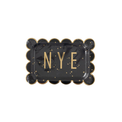 NYE1040 - Happy New Year NYE Scallop Paper Plate