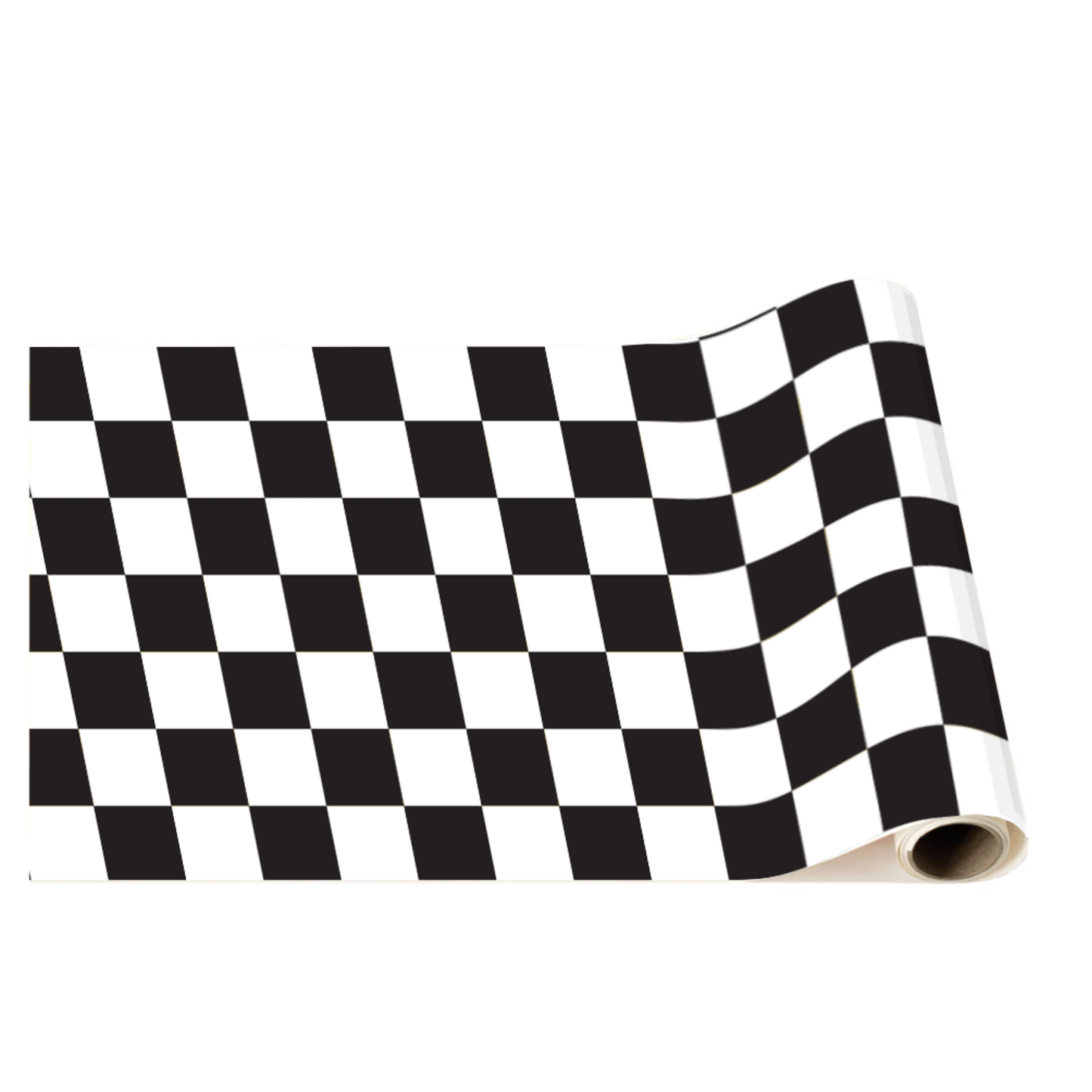 BLACK & WHITE CHECKER TABLE RUNNER