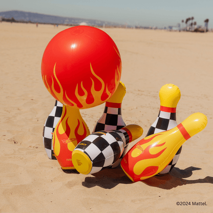 FUNBOY x Hot Wheels Checkered Flame Backyard Bowling Set