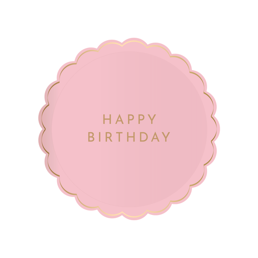 PETAL PINK SIGNATURE HAPPY BIRTHDAY SMALL PLATE