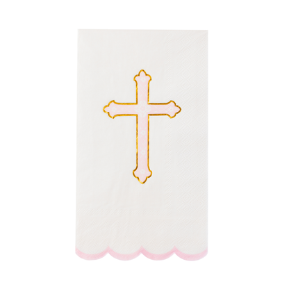 PETAL PINK CROSS GUEST TOWELS