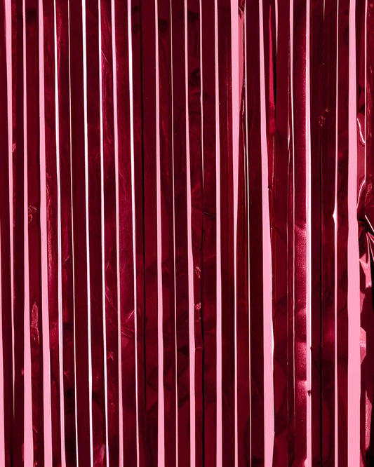 Merlot Curtain - set of 2 curtains, burgundy fringe, red