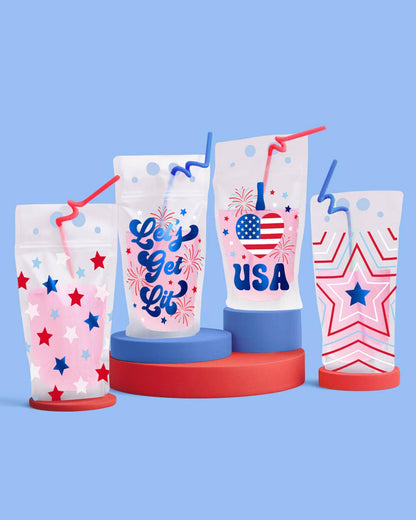 Party In The USA Sippers - 16 pouches + straws