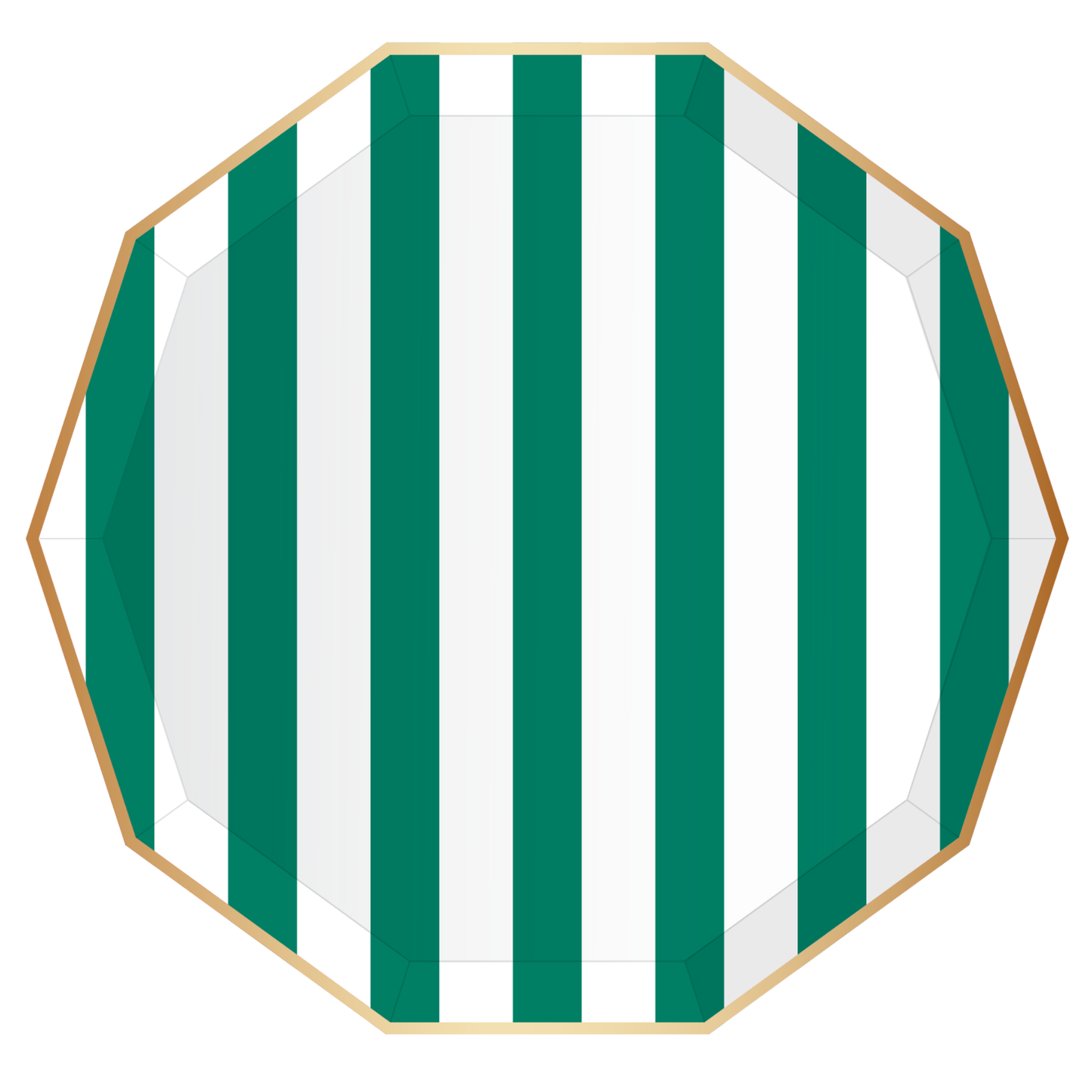 EMERALD GREEN SIGNATURE CABANA STRIPE PLATES