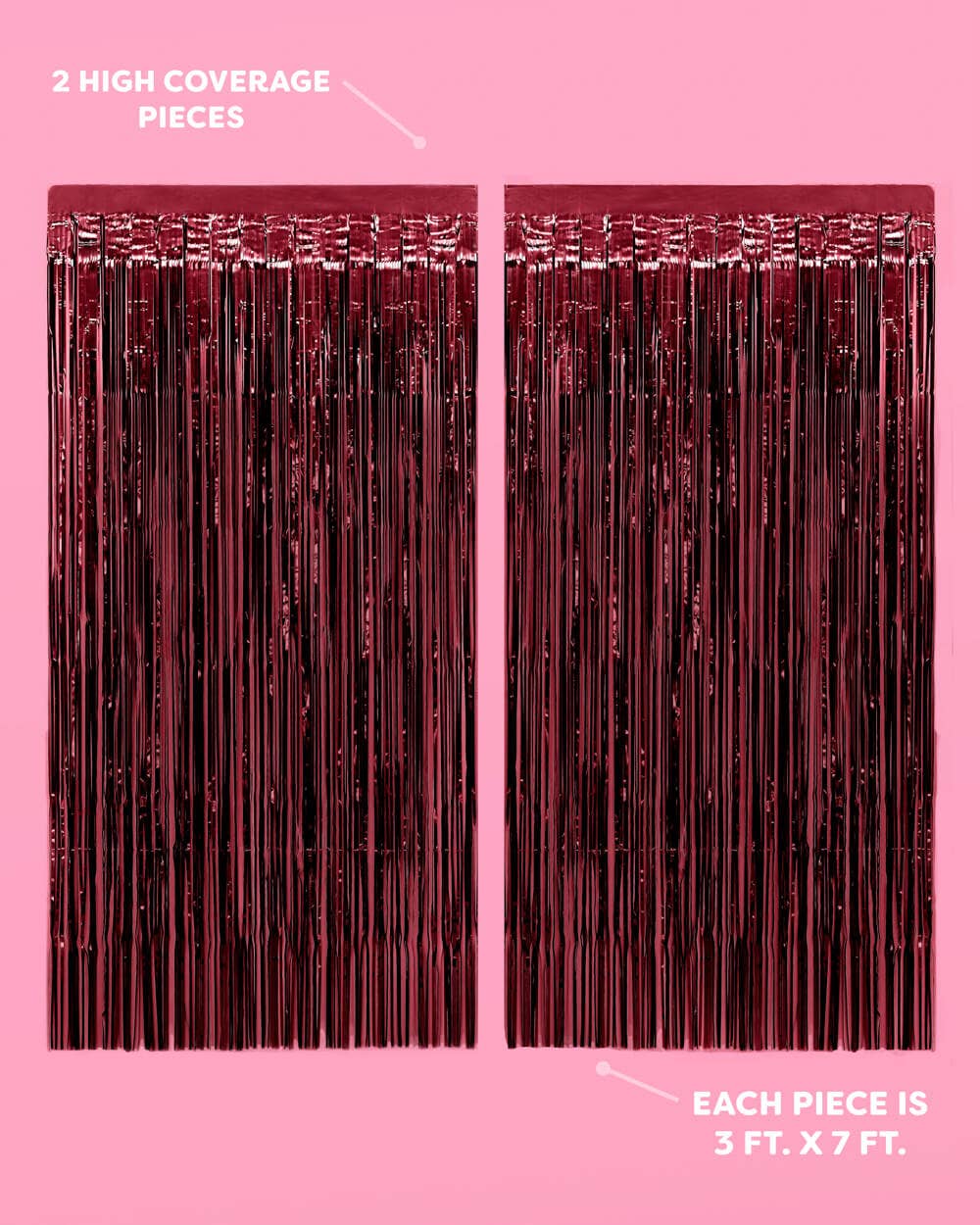Merlot Curtain - set of 2 curtains, burgundy fringe, red