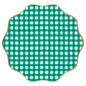 ELEGANT EMERALD GREEN GINGHAM DINNER PLATES